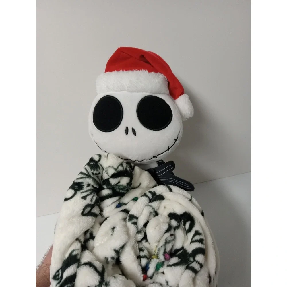 Disney Jack Skellington Nightmare Before Xmas‎ Plush Throw Blanket 50x60 White